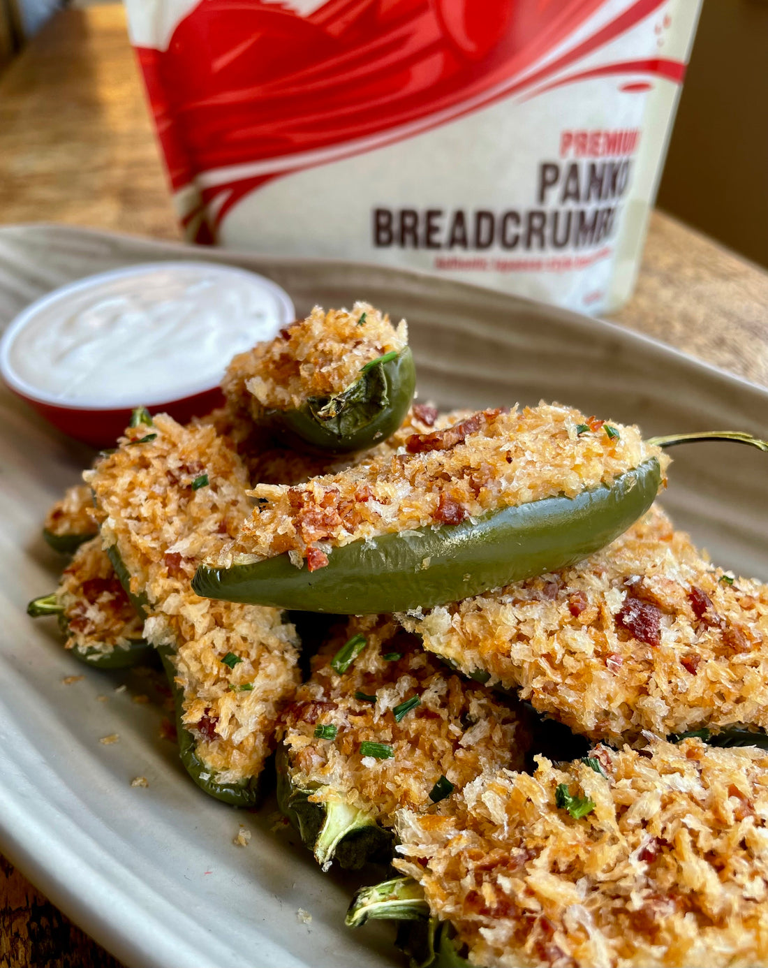 Stuffed Jalapeño Poppers with Ranch Style Dressing